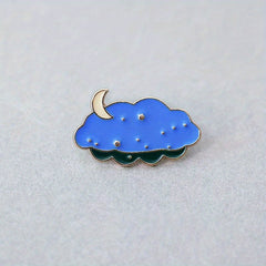 Moon Star Sky Brooch Clothing Bag Accessory