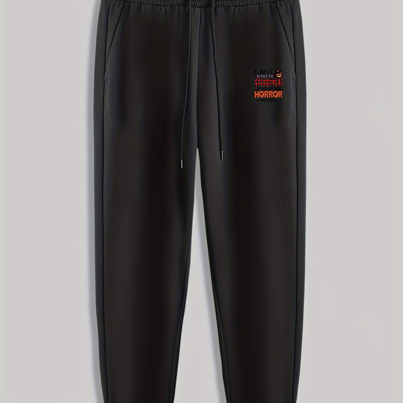 Halloween Pumpkin Letter Horror Print Men's Pants Drawstring Sweatpants