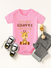 Baby Boys Giraffe Short Sleeve Onesie