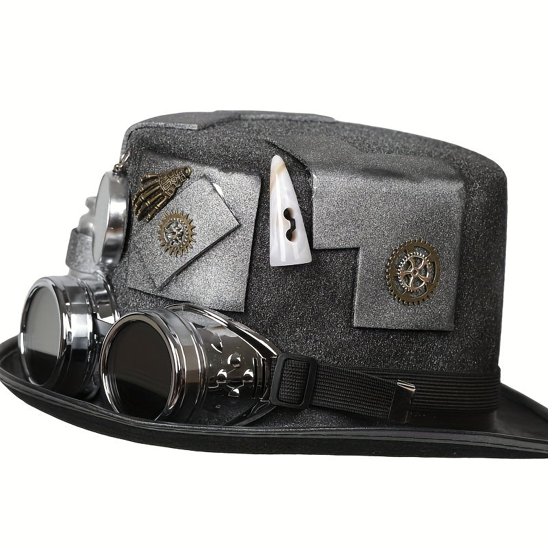 Steampunk Bottle Hat with Compass Goggle
