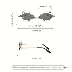 Bat Wings Lens Metal Frame Sunglasses for Christmas Halloween Party