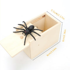 Spider Toy Box Scare Prank Wooden Tricky Toy