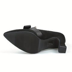 Women's Bowknot Slip-On Cone Heel Shoes