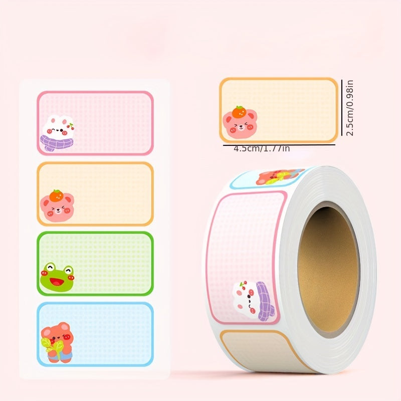 Cartoon Name Stickers Roll, Waterproof & Tear-resistant