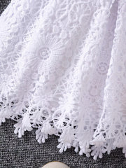 Boho Style Flower Hollow Out Little Girls Princess Dress