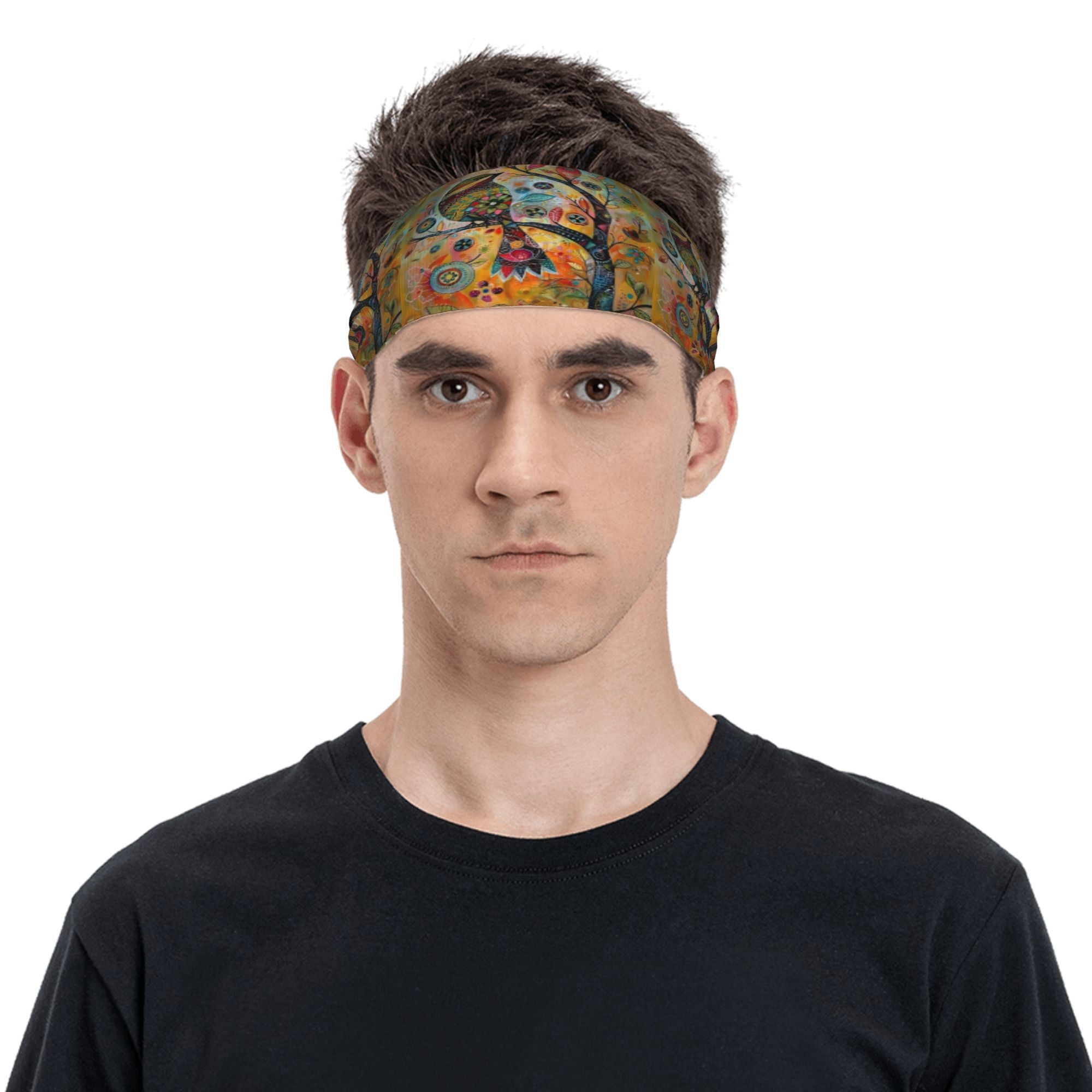 Tree of Life Sports Headband Vibrant Colorful Sweat Wicking Breathable Polyester