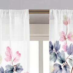 Flower Pattern Sheer Curtain for Living Room