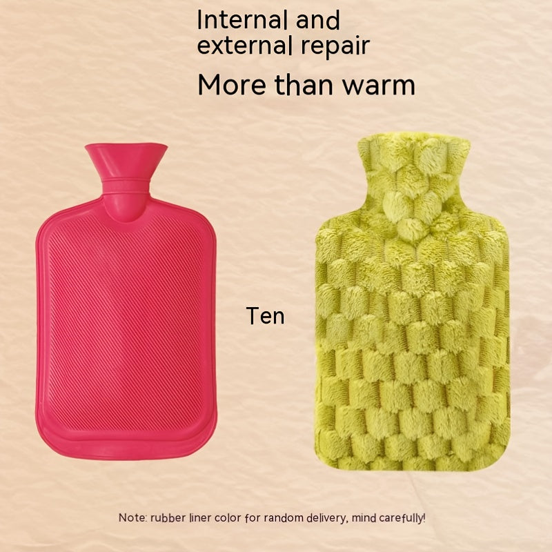 Plush Cloth Cover Hot Water Bag Large Capacity Hand Warmer