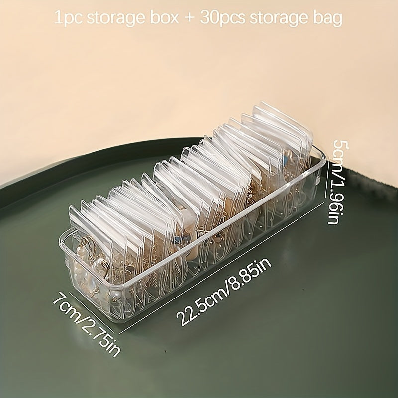 30pcs Clear Plastic Jewelry Box and Storage Bag