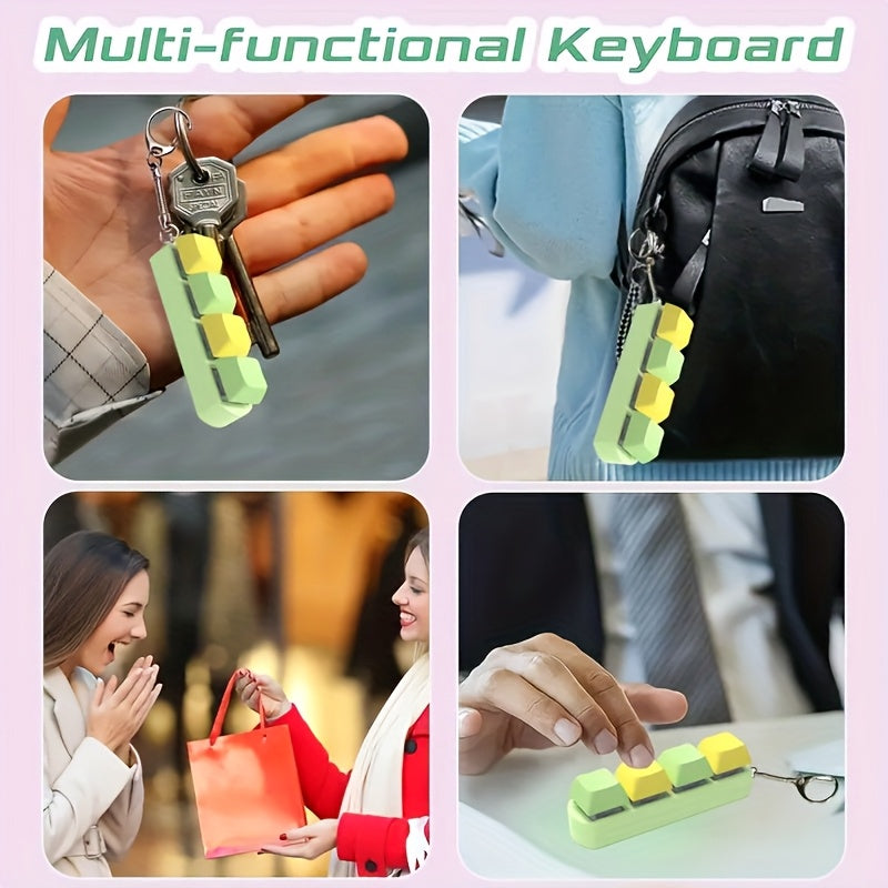 Adult Keyboard Keychain Relaxation Toy Multicolor Novelty Gift for Halloween