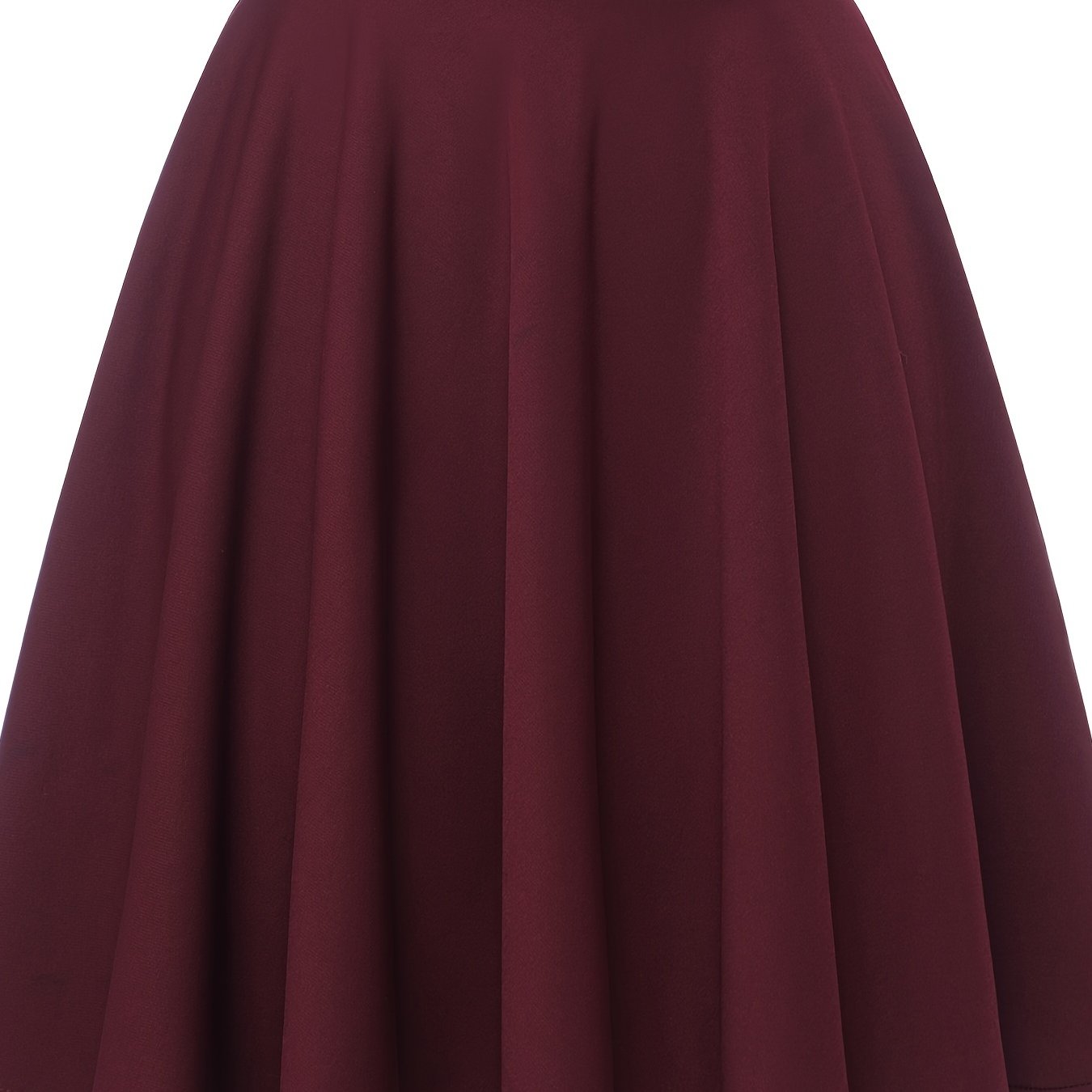 Casual Slim Skater Skirt High Waisted Solid Skirt