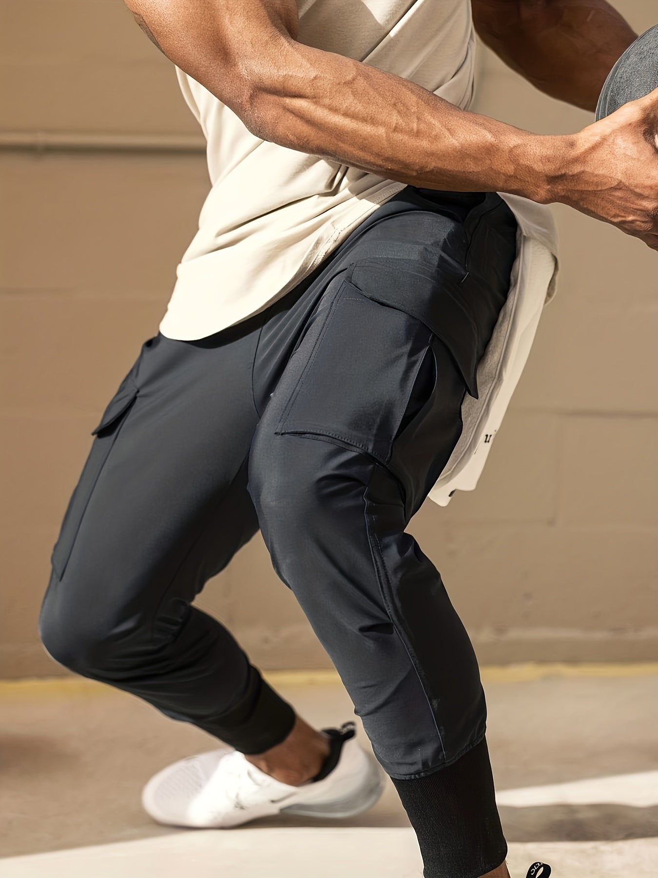 Men's Solid Joggers Outdoor Active Sweatpants