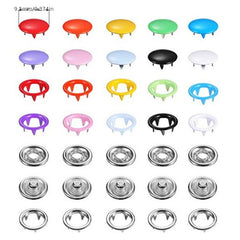 100 Colorful Metal Sewing Buttons Press Studs Snap Fasteners with Pliers Kit