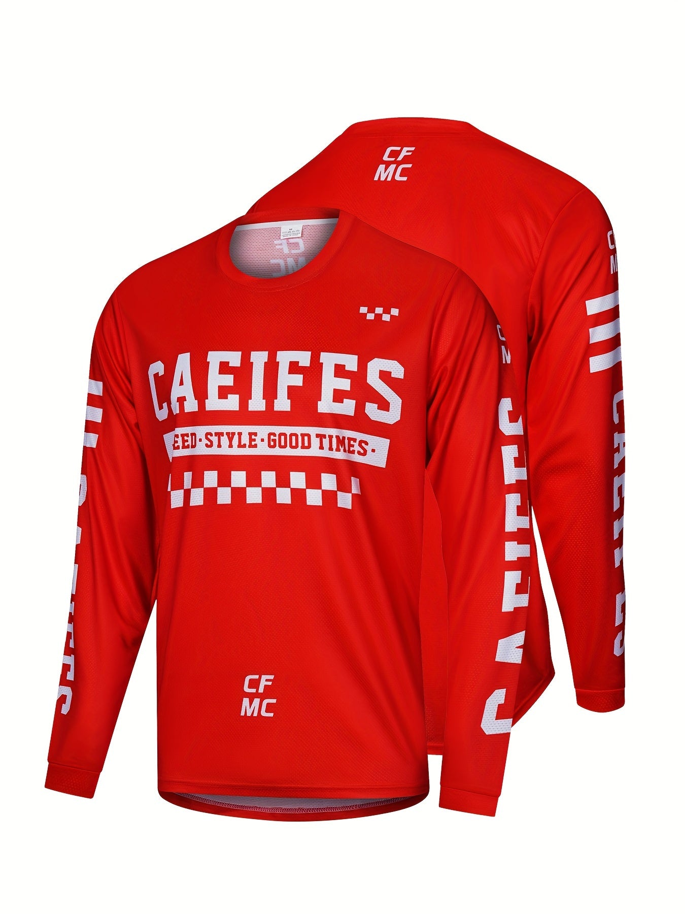Men's CAEIFES Long Sleeve Motorcycle Off-road T-shirt Quick Drying