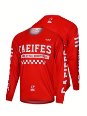 Men's CAEIFES Long Sleeve Motorcycle Off-road T-shirt Quick Drying