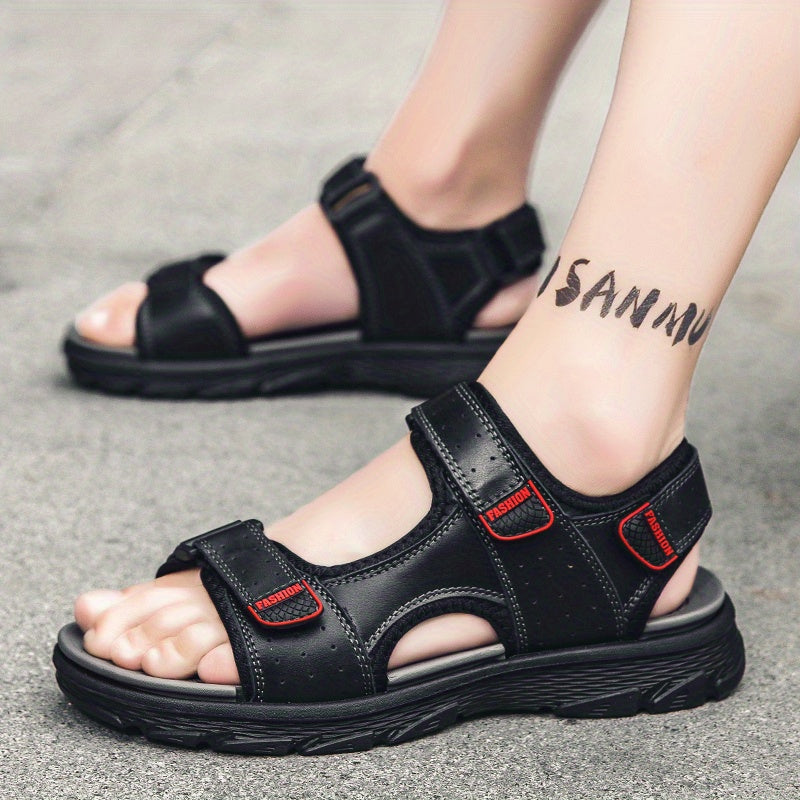 Men's Vintage Slip On Sandals Hook & Loop Summer Walking Shoes