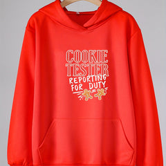 Christmas Girls Letter Print Hooded Sweatshirt for Winter