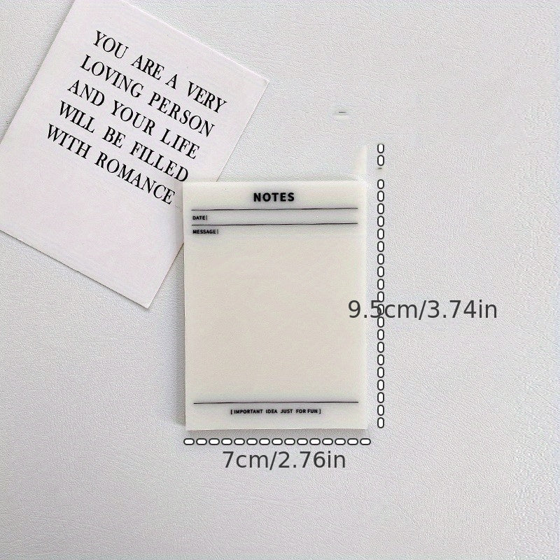 50 Sheets Transparent Sticky Notes Lined & Grid Clear Memo Pads Self Adhesive