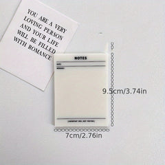 50 Sheets Transparent Sticky Notes Lined & Grid Clear Memo Pads Self Adhesive