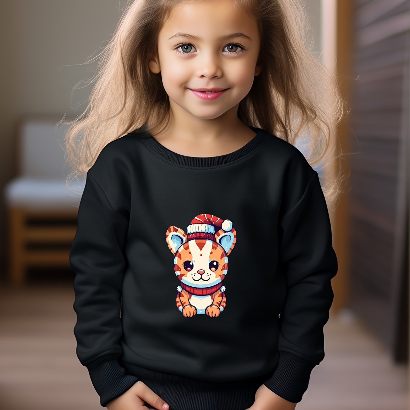 OERYUI Christmas Kitty Sweatshirt Kids Gift