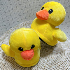 Women's Yellow Duck Plush Slippers Warm & Cozy Indoor Novelty Slippers