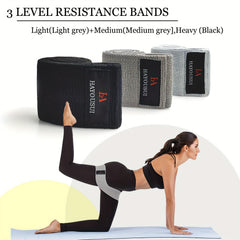 3pcs Cotton Resistance Band Set with Cloth Bag & Guide