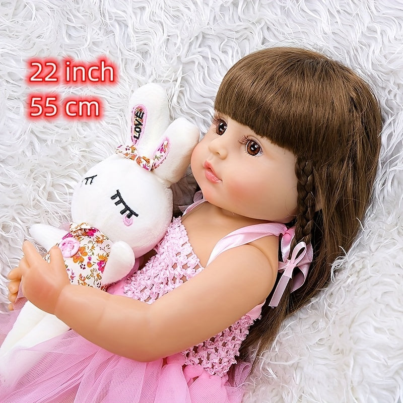 Simulation Baby Reborn Doll Long Hair Girl Gift Children's Toys