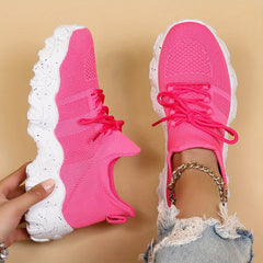 Women's Lace up Chunky Sneakers Lightweight Running Shoes