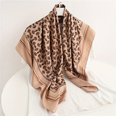 Anchor Full Print Bandana Square Scarf Silk Head Wraps Turban For Women
