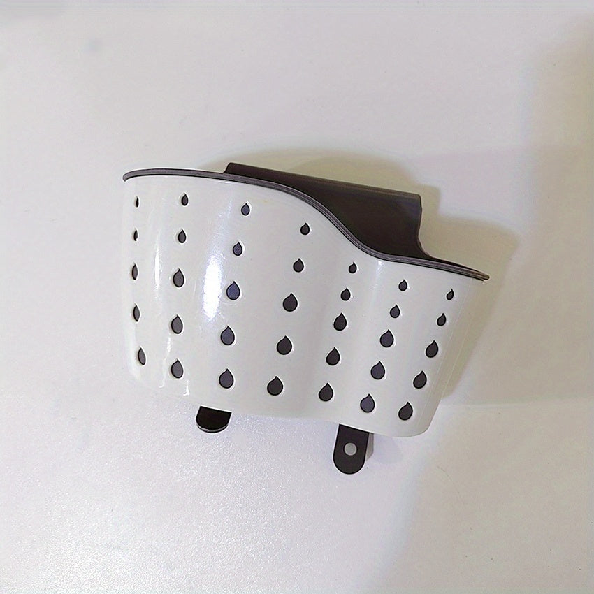 Adjustable Double Layer Sponge Holder with Drain Basket for Kitchen Sink