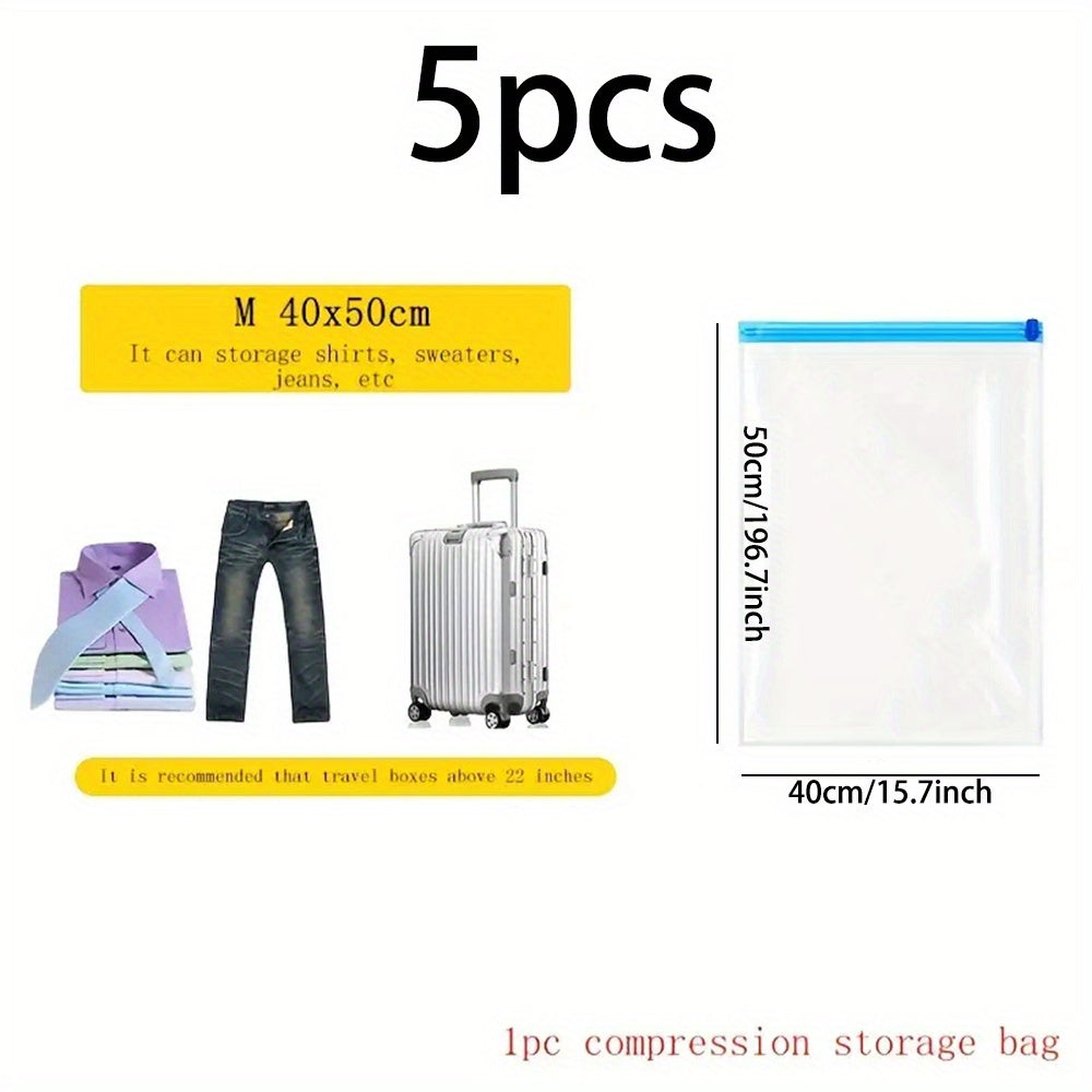 5 Pcs Compression Bags For Travel Vacuum Packing Space Saver Bags