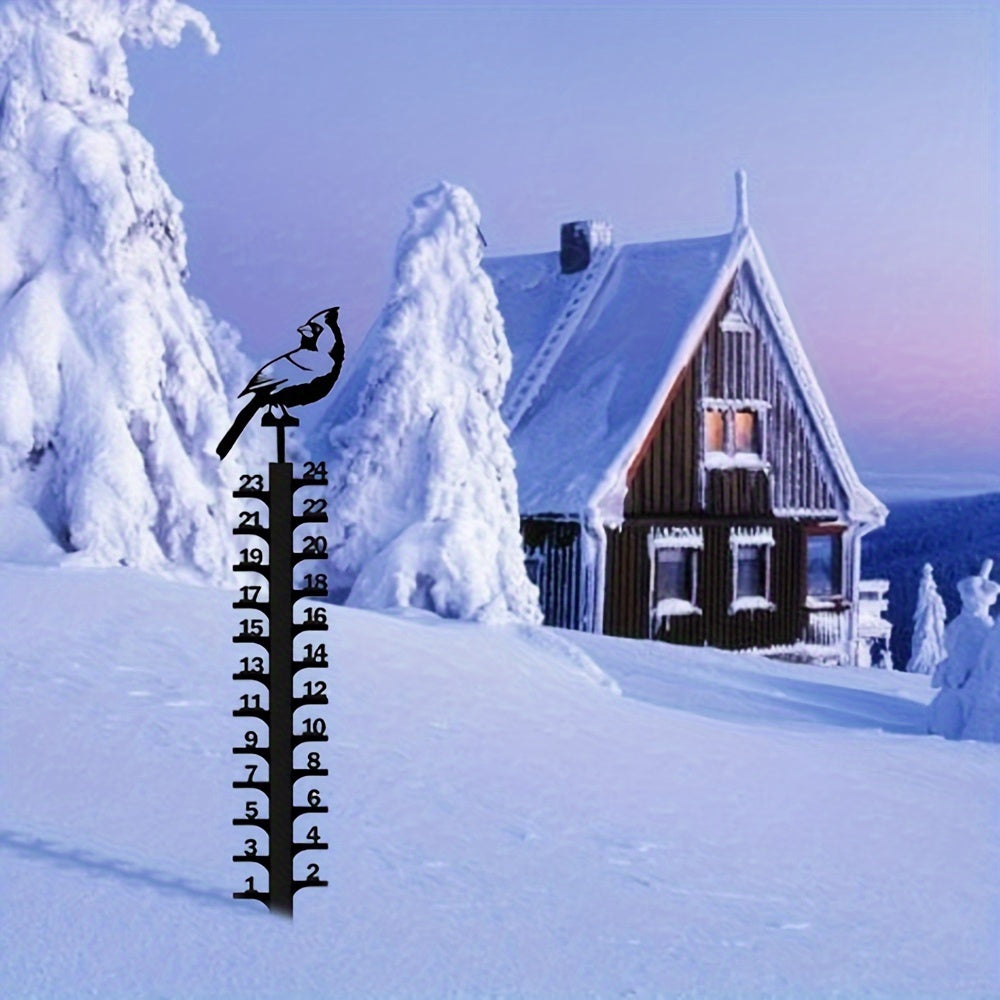Courtyard Metal Snow Gauge Garden Large Iron Snowfall Measuring Rod