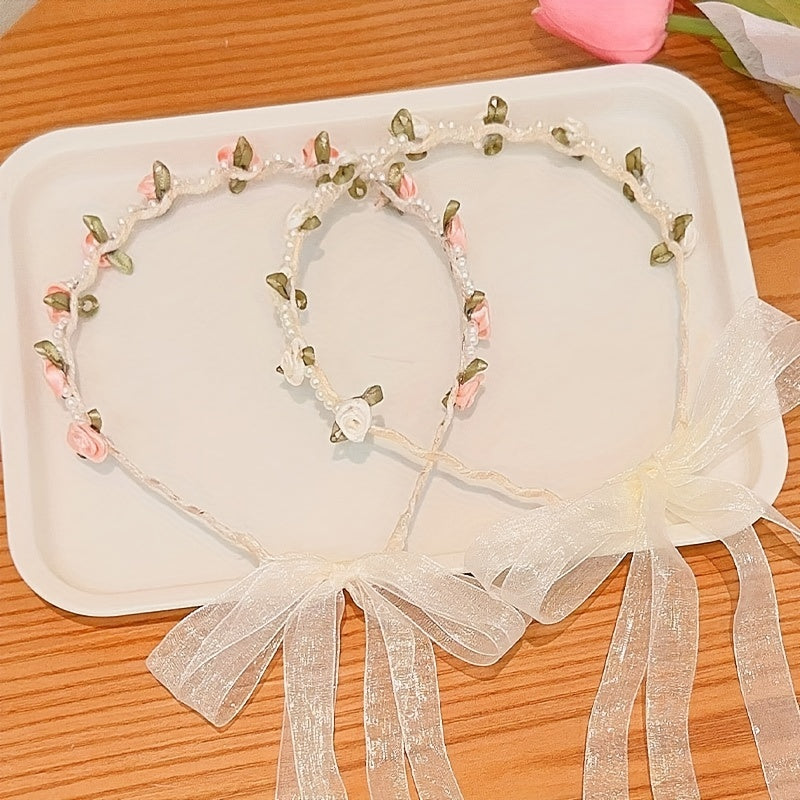 Faux Pearl Flower Princess Headband Hair Accessories for Girls