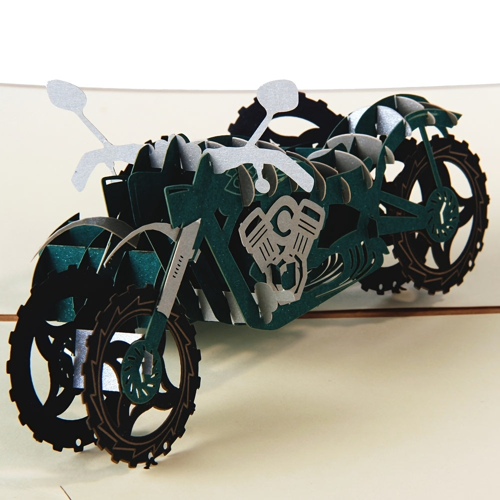 Unique Motorcycle 3D Pop Up Card for Dad Men Students