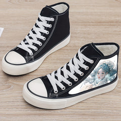Anime Girl Plush Lined Chunky Sneakers Canvas High Top Shoes