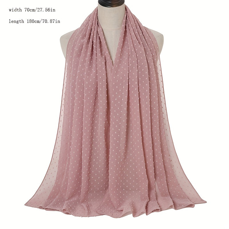 Solid Malaysia Bandana Shawl Soft Chiffon Scarf Sun Protective Headband Wrap