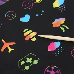 Rainbow Scratch Off Notebooks Arts & Crafts Kit for Kids
