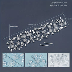 Acrylic Flower Bead Hair Clip Bridal Wedding Headband
