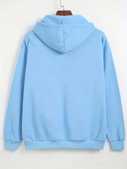 Solid Kangaroo Pocket Hoodie Long Sleeve Drawstring Hoodies