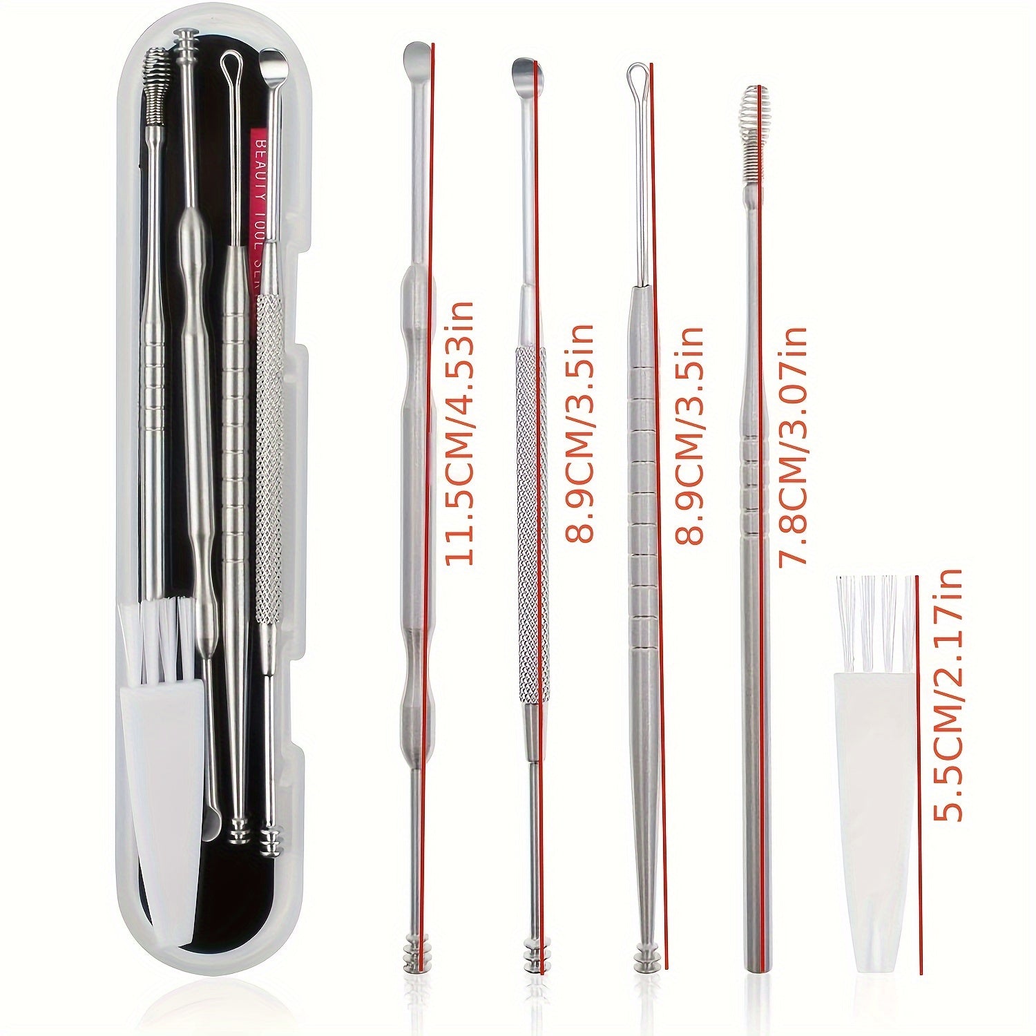 6pcs Ear Pick Set Ear Wax Removal Tool with Storage Case