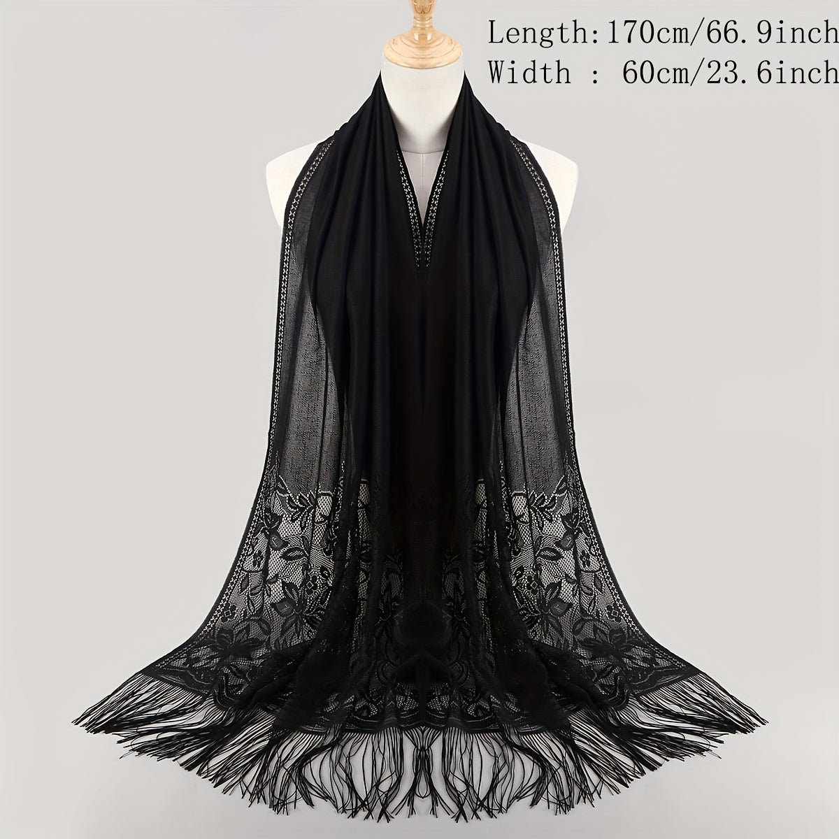Flower Hollow Shawl Lace Shawl Solid Scarf Hijab Women Wrap