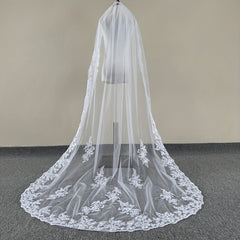 3m Lace Wedding Veil with Comb Ivory Bridal Gown