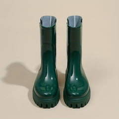Women's Green Rain Boots Waterproof Anti Slip Short Boots