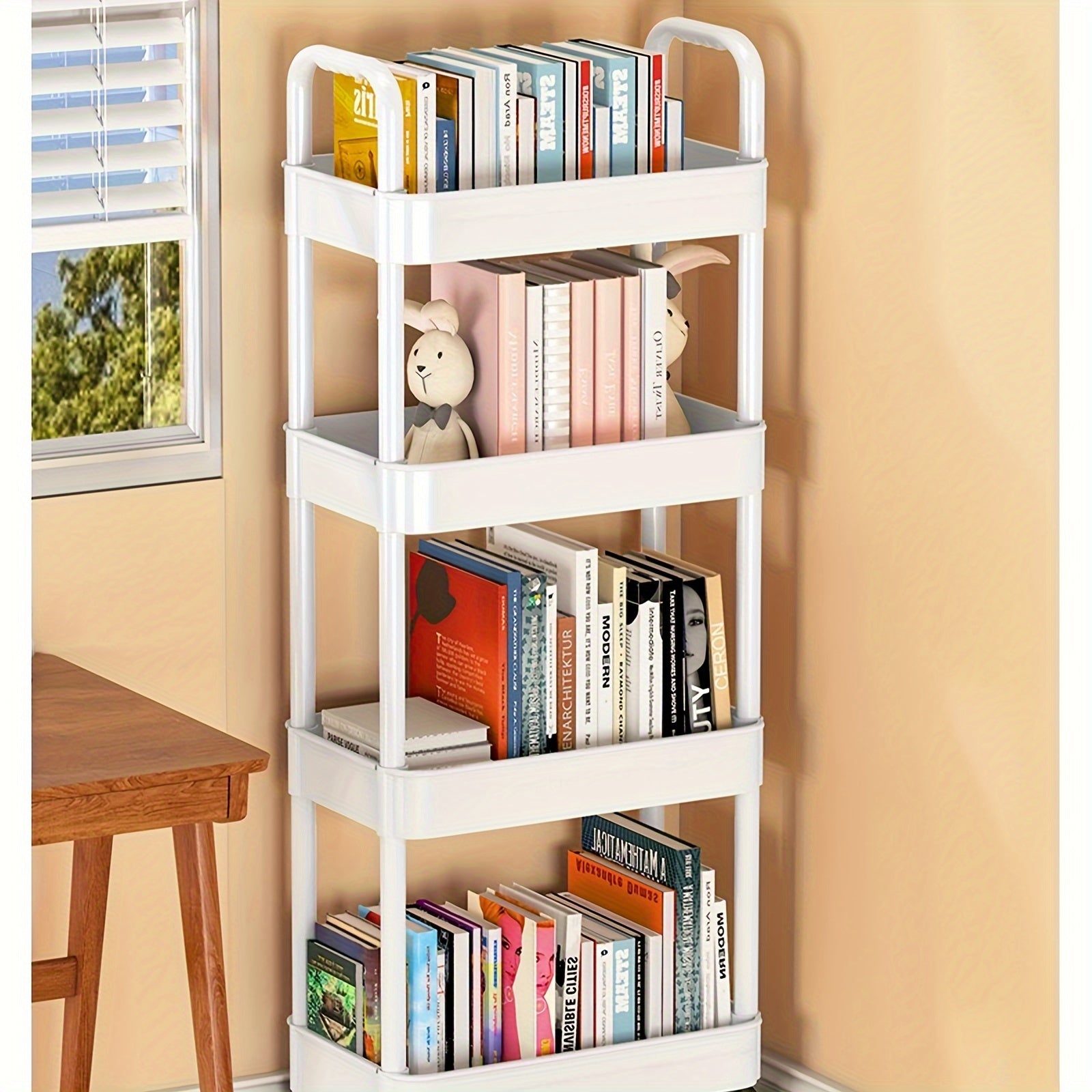 4-Tier Movable Storage Rack Snack Storage Organizer