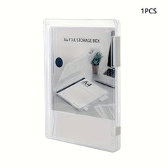 3pcs A4 Transparent File Box Data Classification Box Plastic Storage Box