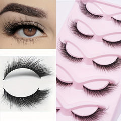 5 Pairs Fox Eye False Eyelashes 16mm Natural Volume Curly Makeup Lash Extension