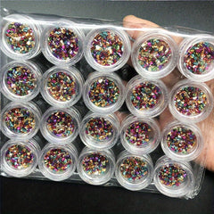 20 Metallic Crystal Chips Sprinkles for Resin Nail Art and DIY Crafts