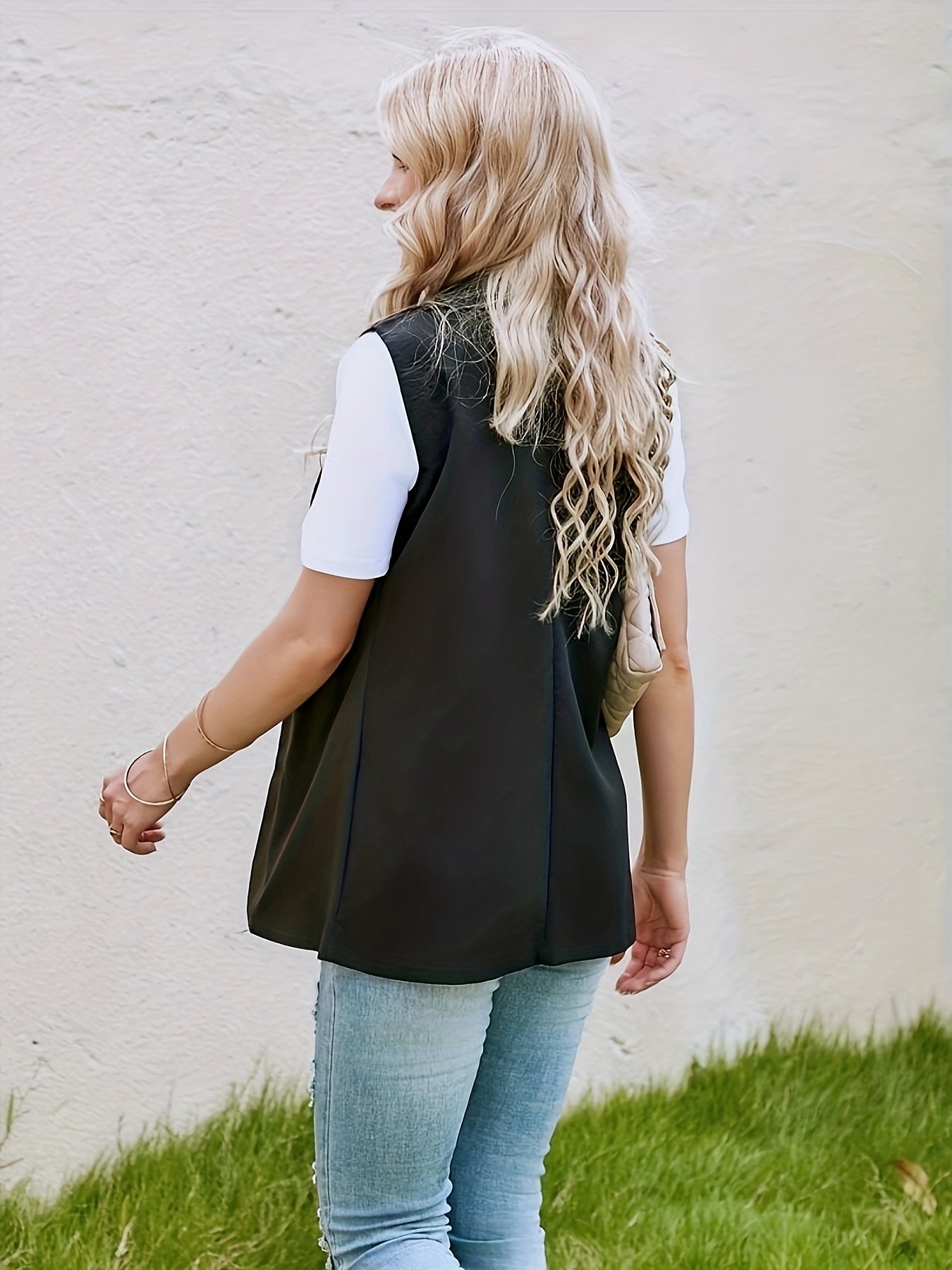 Sleeveless Open Front Vest for Women