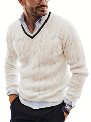 Vintage V Neck Pullover Sweater for Men