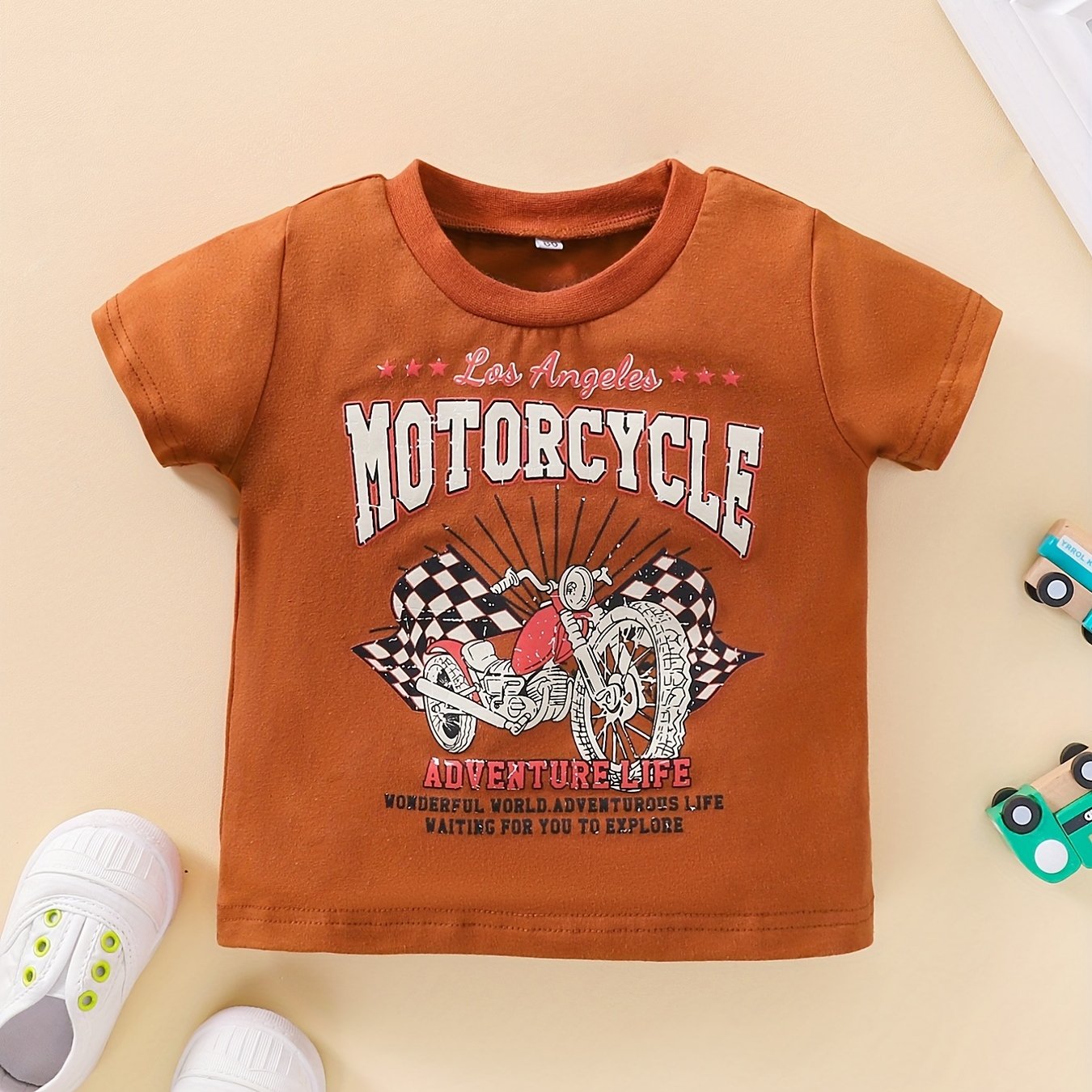 Baby Boy's Summer Cartoon Letter Print T shirt Kid's Casual Tee Top